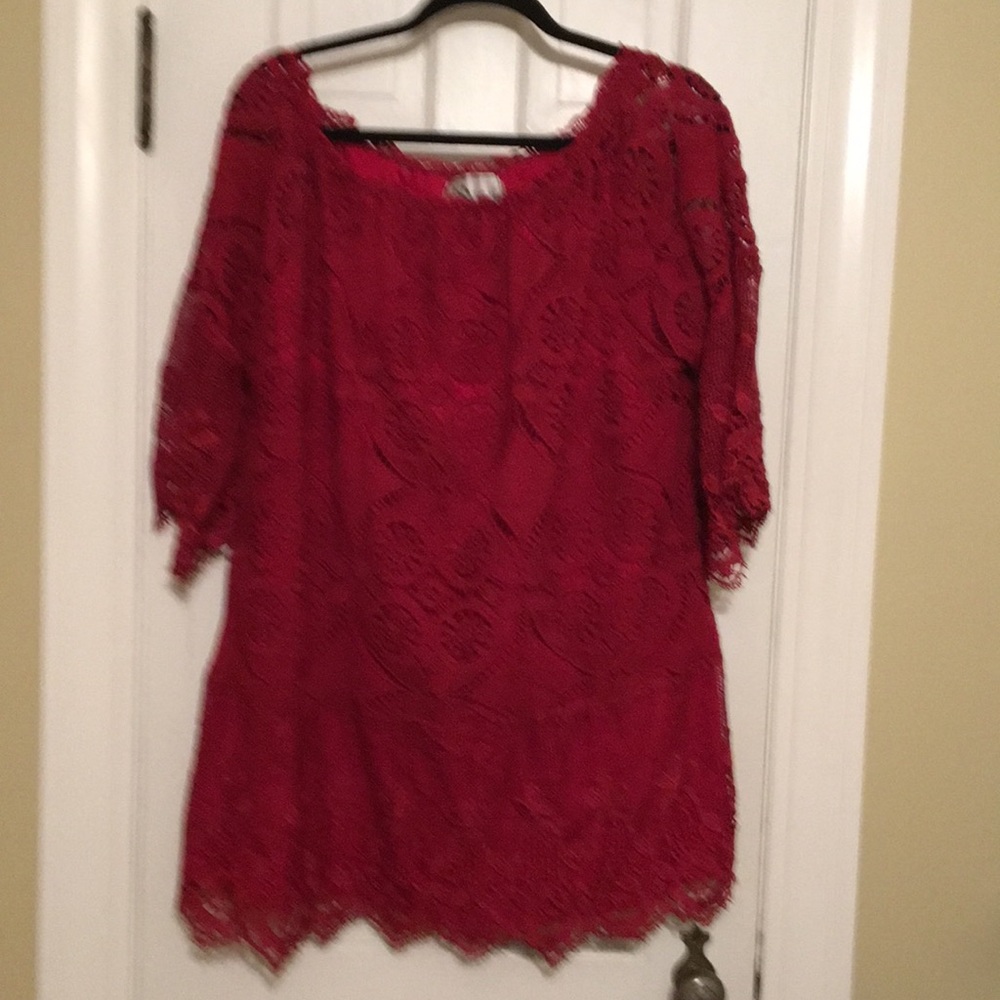 Red long shirt